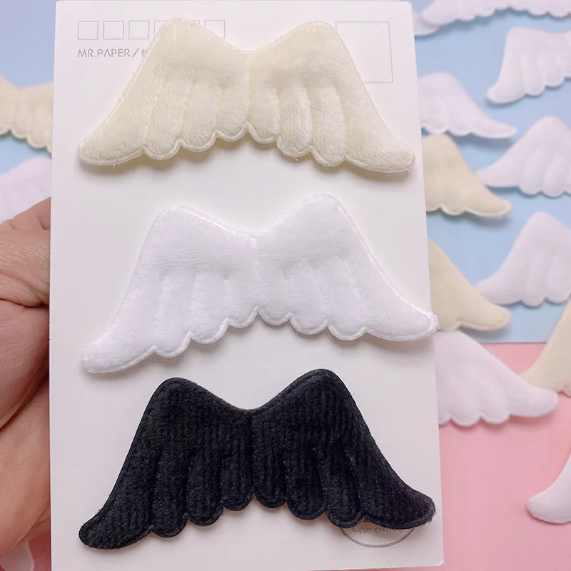 30 Stück 8,5x3,5 cm Doppel filz Engels flügel gepolsterte Applikation für Kinder Stirnband Haars pange Zubehör Hüte Dekoration Patches