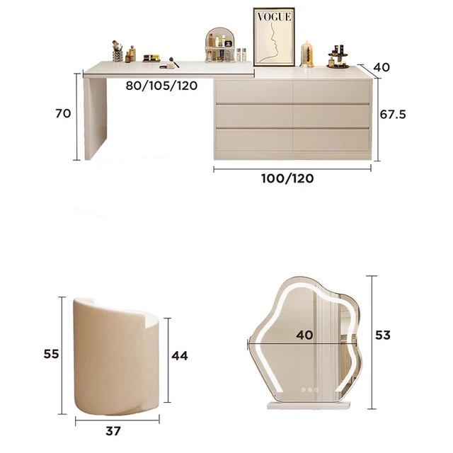 현대적인 우아함을 위한 최고의 LED 조명 거울 드레싱 테이블