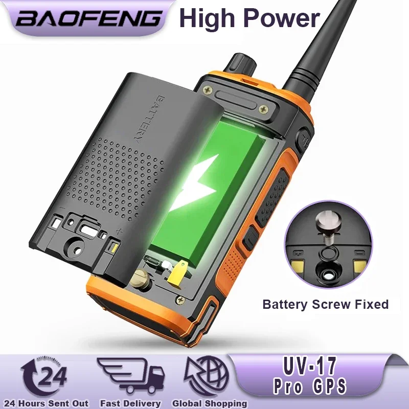 Baofeng UV-17 Pro GPS Walkie Talkie 108-130MHz Air Band VHF UHF 200-260MHz 350-355MHz FM Radio Six Bands Freq Copy Waterproof 4