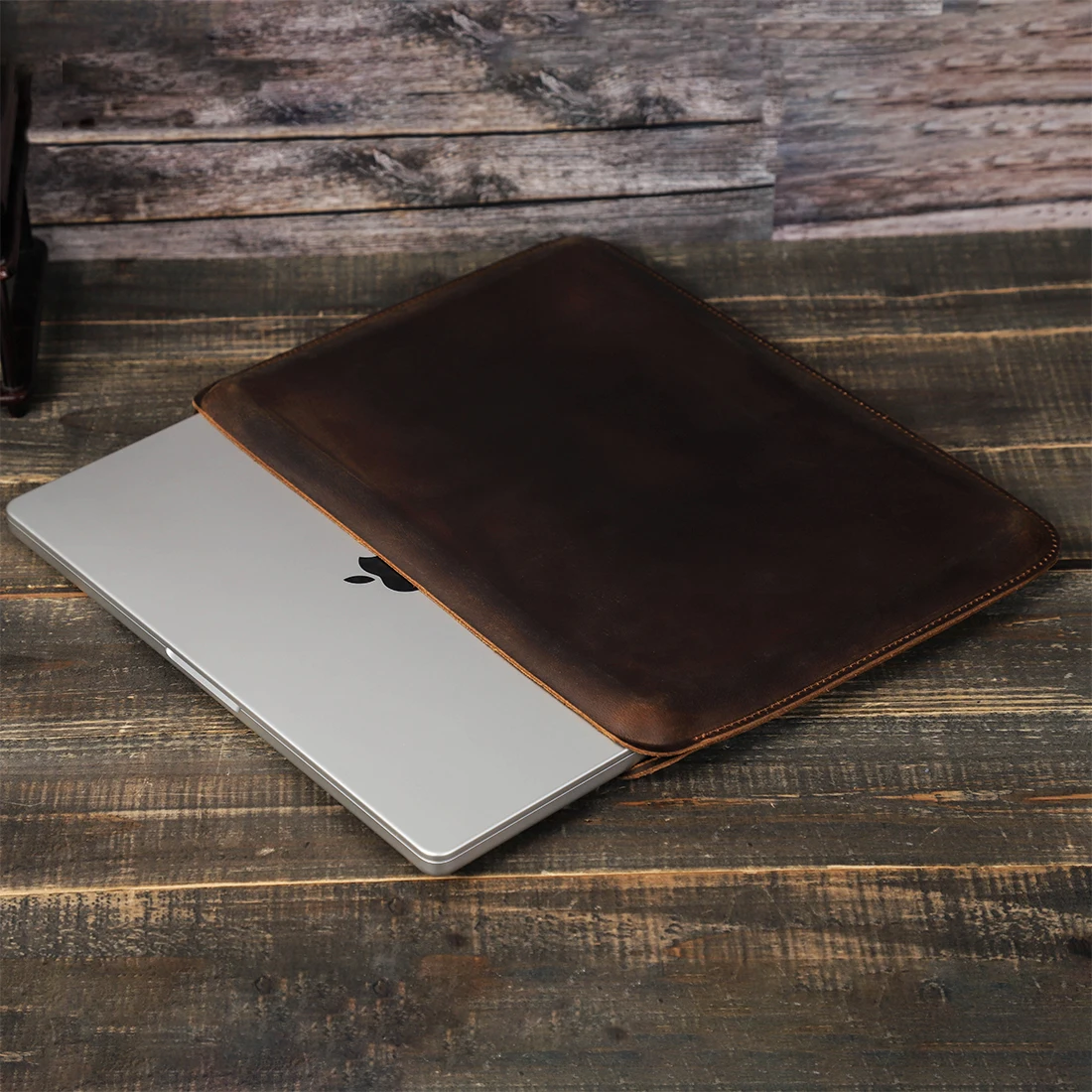 Família-capa de Luva Portátil para Macbook Air m2 Pro 14 A2442 A2779 Vaca Couro Mac Book Pro Air 13 m1 hp Dell Capa Bolsa - Imagem 4