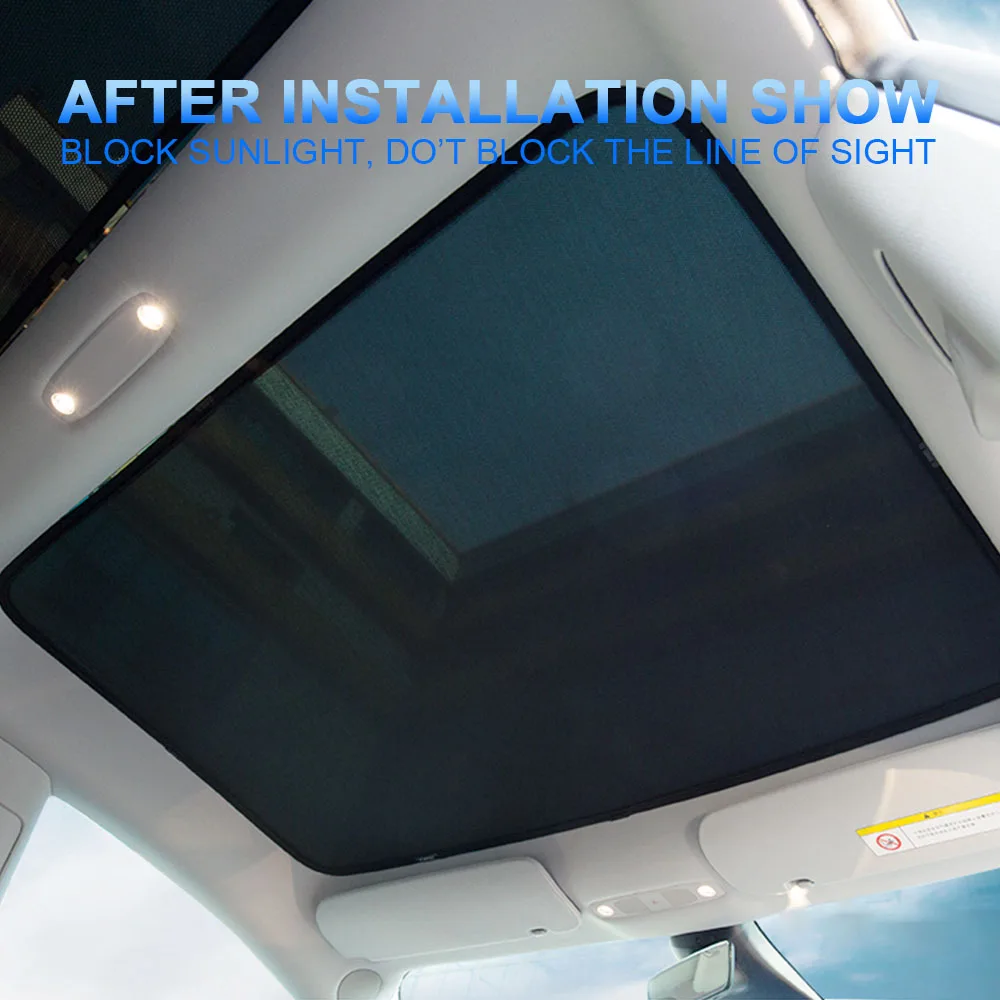 Sunroof Skylight For Tesla Model 3 Y-Split Upgrade Buckle Sunshade Sun Shades Glass Roof Front Rear Blind Shading Net