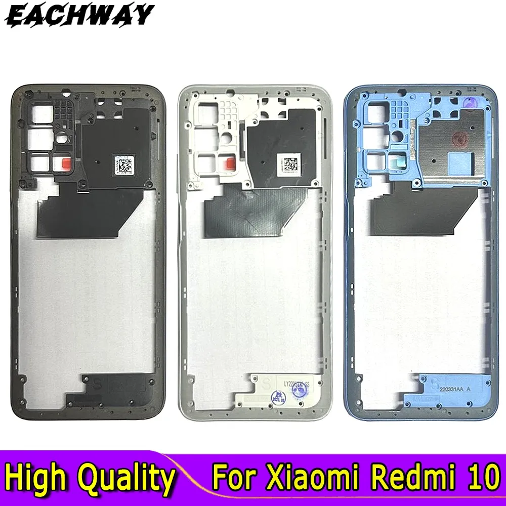 

High Quality For Xiaomi Redmi 10 Middle Frame Phone Housing Center Case 21061119AG 21061119DG 21061119AL Middle Frame Bezel