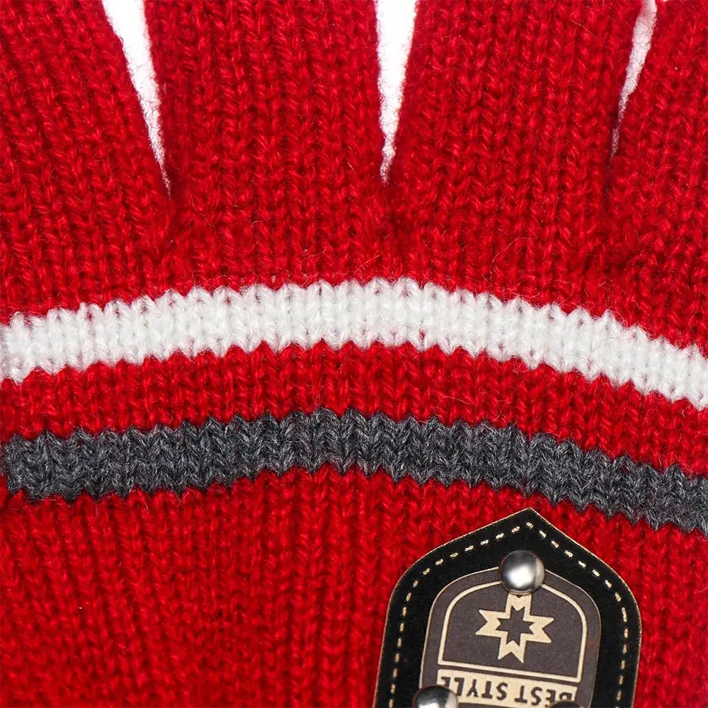 Knitted Winter Gloves for Kids Boys Girls Full Finger Mittens