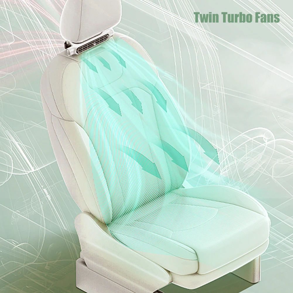 Portable Car Seat Fan 3 Speeds Adjustable Car Seat Headrest Fan USB Powered Car Seat Cooling Fan for Front Rear Seat Passenger