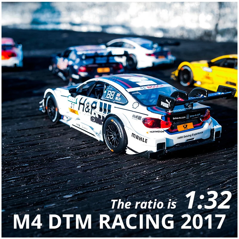 1:32 BMW M4 DTM M8 GTE 르망 레이싱 자동차 모델, 합금 자동차 다이 캐스트 장난감 자동차 모델 풀 백 어린이 장난감 수집품