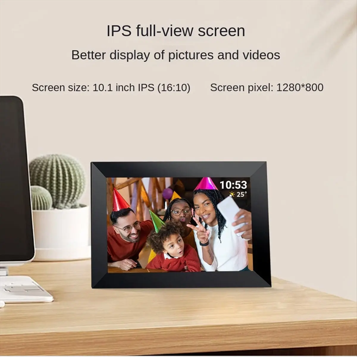 A73T 10.1인치 포토 프레임 1+32G 1280X800 WiFi 디지털 포토 프레임 데스크탑 비디오 플레이어 미국 플러그