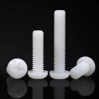 10/ 20/ 50 ชิ้นสีดําสีขาวไนลอนพลาสติก Phillips หัว Cross รอบสกรู Bolt M2 M2.5 M3 M4 M5 M6 M8 ความยาว 4-50 มิลลิเมตร 3