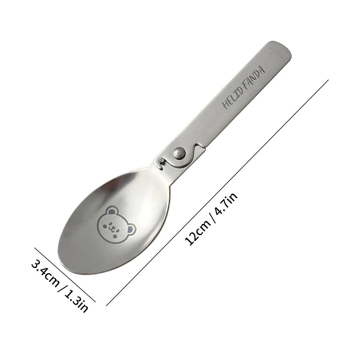 WORTHBUY Outdoor Portable Folding Spoon 304 Stainless Steel Soup Spoon Picnic Two-Fold Ice Cream Coffee Scoop Kitchen Tableware 6