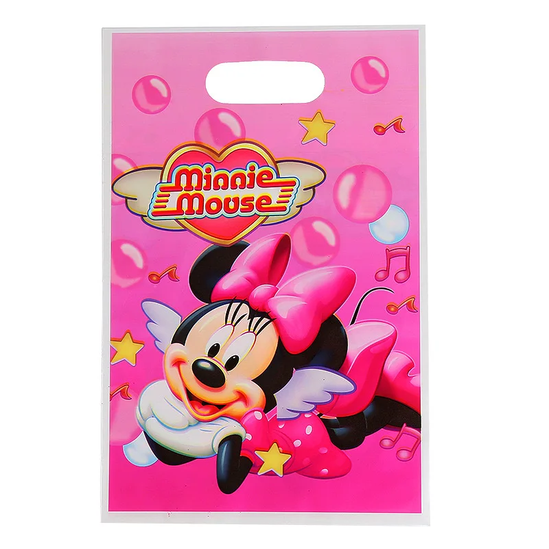 thumbnail image 1 of Bolsas de regalo para fiestas de Mickey Minnie Mouse, Frozen, Elsa, Anna, bolsas de plástico para dulces, bolsas de botín para fiestas infantiles, suministros para fiestas de cumpleaños infantiles, 1 of 5