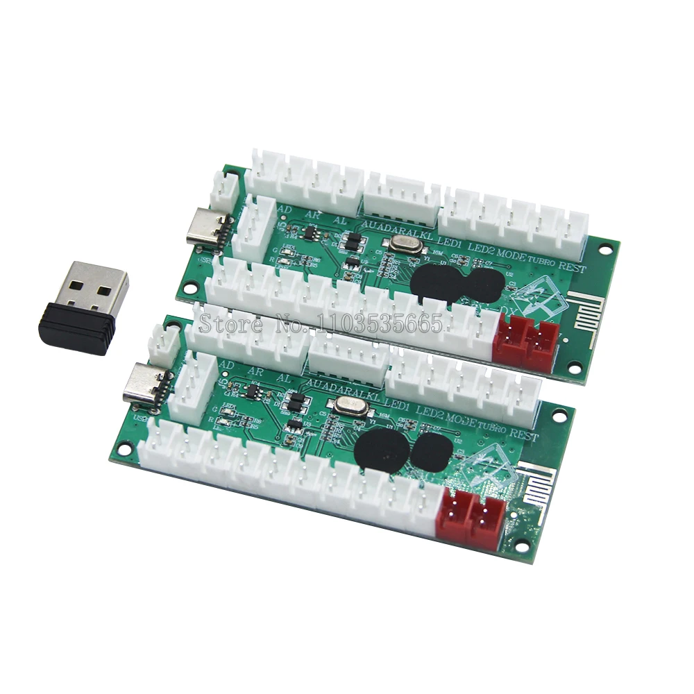 새로운 도착 2.4G 무선 아케이드 조이스틱 인코더 보드 2 명의 플레이어 Diy 키트 부품 지원 PC 게임/TV  박스/안드로이드-Freehip.co.kr