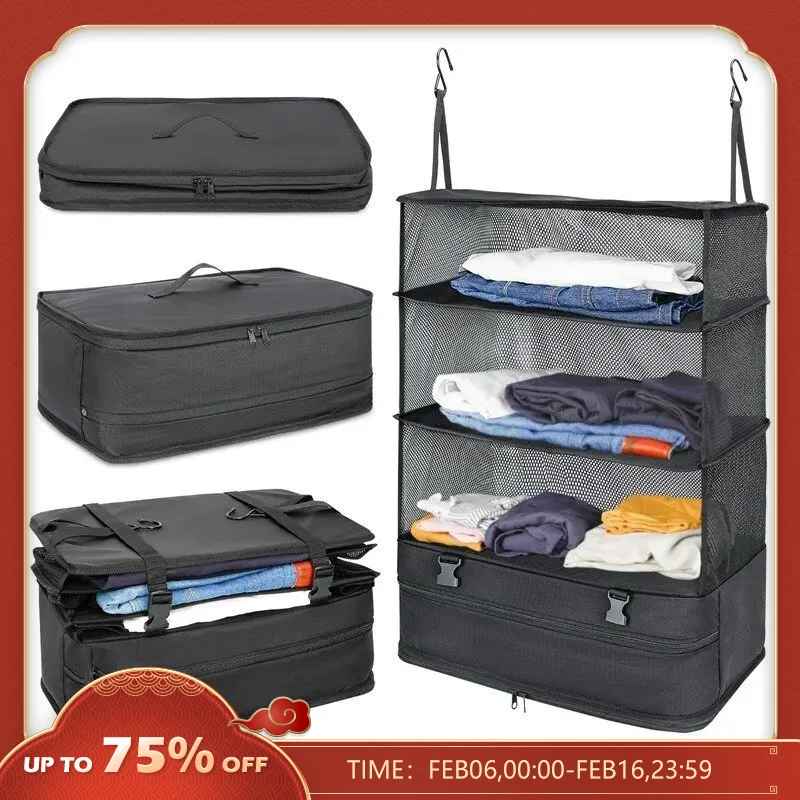 Organizador de equipaje portátil colgante estantes de viaje bolsa de  almacenamiento para equipaje de viaje ahorro de espacio