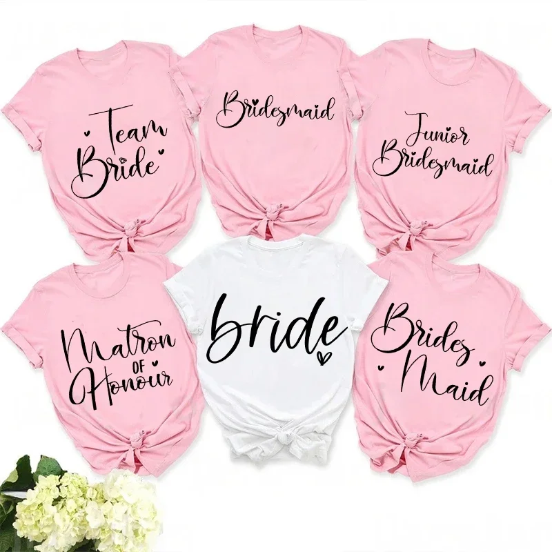 

Team Bride Tshirt Friends Bridesmaid Bachelor Party T-Shirt Girls Single Farewell Tops Bridesmaid Shirt Bridal Shower EVJF Tees