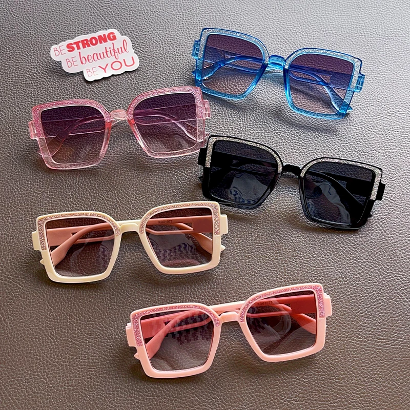 Children Girl Boy Fashion Square-frame Glasses Sunglasses UV400 Outdoor Girls Boys Solid Protection Sunglasses Kids Sun Glasses