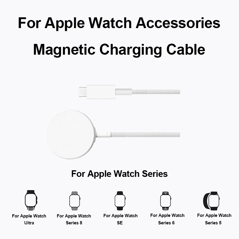 Chargeur magnétique sans fil pour Apple Watch Series 9 8 7 Ultra 2 SE, câble de charge rapide, accessoires pour iWatch 8 7 6 5 4 3 2 1 4