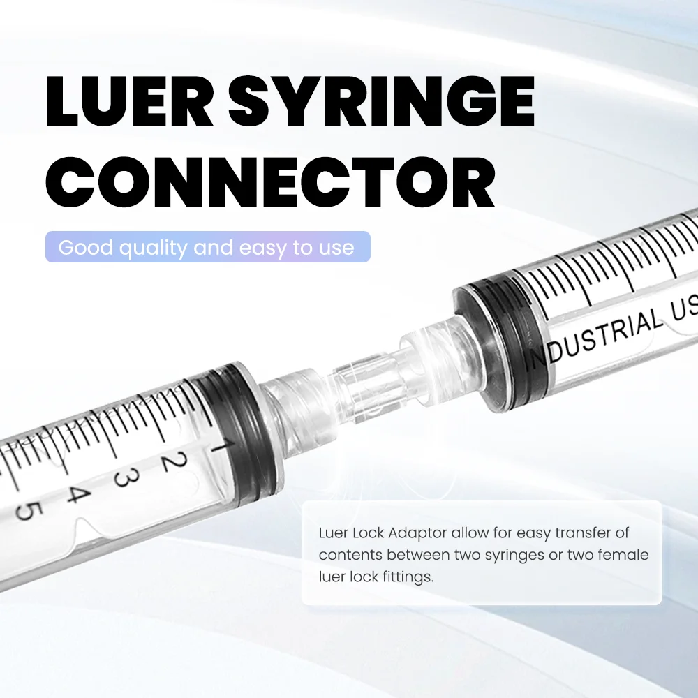Disposable Transparent Coupler PP Material Female to female Connecting Pneumatic Parts Leak Proof Sterile Luer Syringe Connector