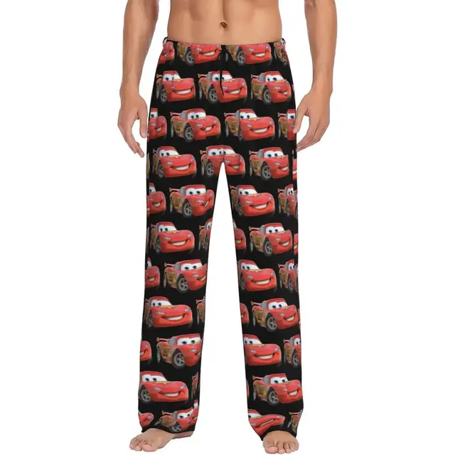 Adult Mcqueen Pjs Custom Lightning Mcqueen Cartoon Cars Red Pajama
