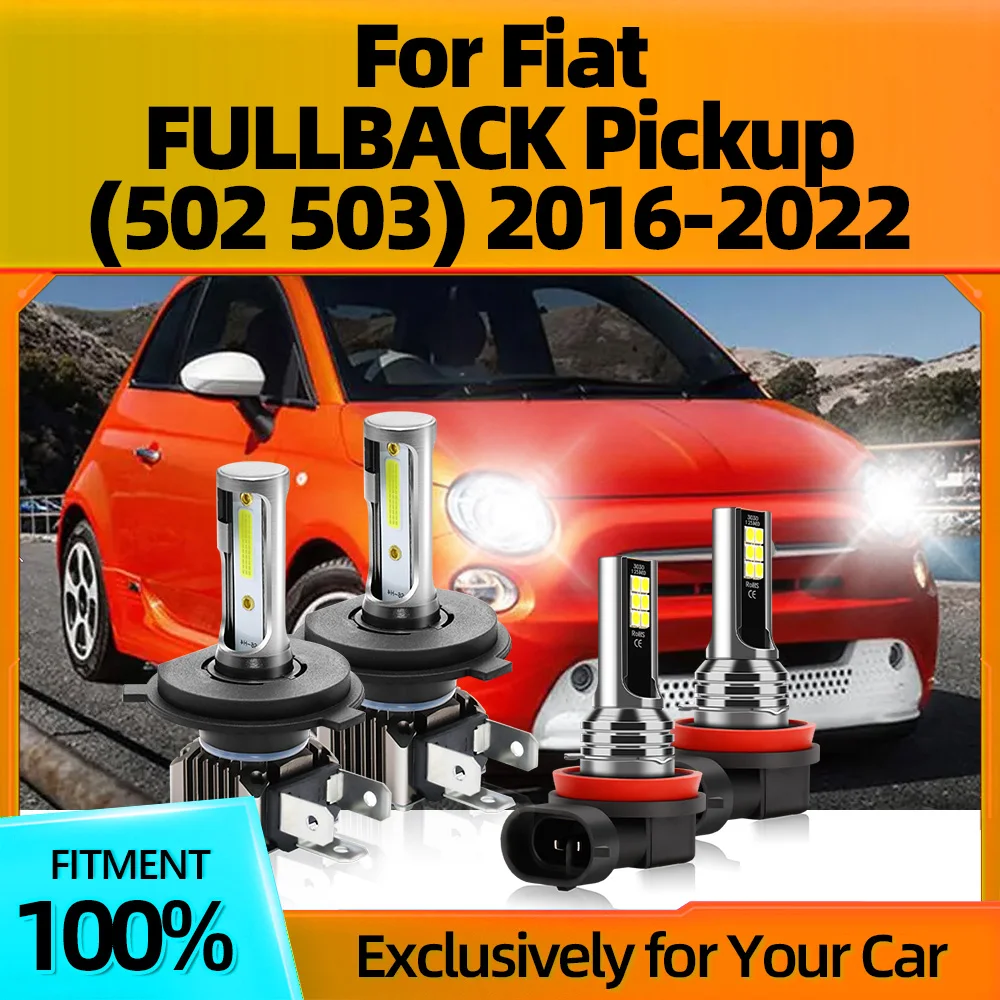 

2/4Pcs Car LED Headlight DOB Chip Auto Lamps Fog Lights For Fiat FULLBACK Pickup (502 503) 2016 2017 2018 2019 2020 2021 2022