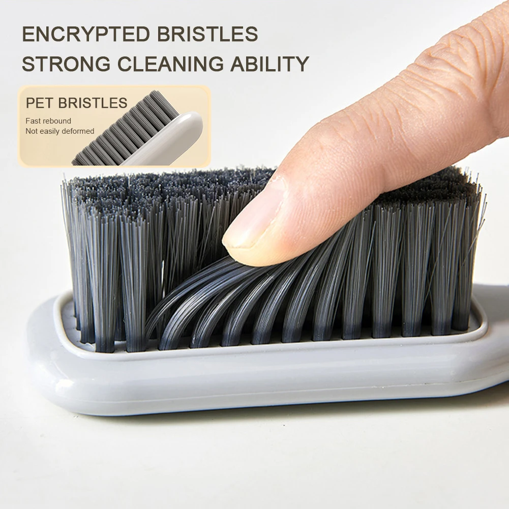 2pcs Shoe Brush+Clothes Brush Long Handle Soft Bristles Laundry Brush Multi-Purpose Cleaning Brush For Clothes/Causl Shoes 3