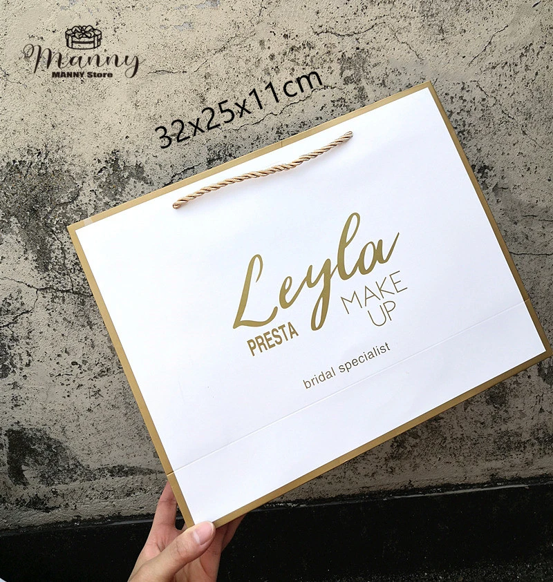 100x Paper Bag Gift Boxes Commodity Packaging Handbag Customize Logo With Frame ,Shopping Promotion Bags Wedding Gifts Wrapping 19 S2c455538adcb4f4d8d42649d14e633dew