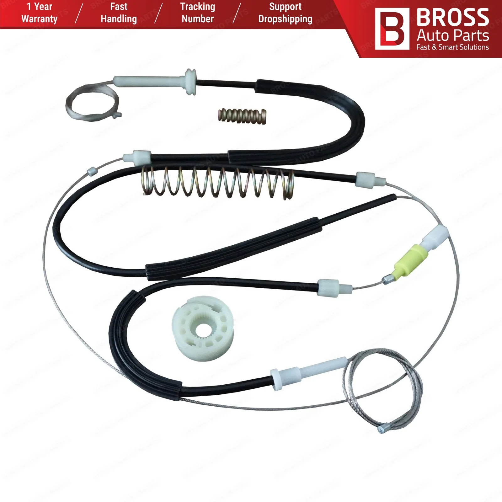Bross Auto Parts BWR5133 Electrical Power Window Regulator Set Repair Front Left Door 1 K8837401 for VW Scirocco MK3 2008-On | Автомобили