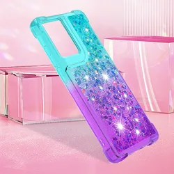 Dynamic Liquid Quicksand Bling 3D Glitter Phone Case - Stylish Protective Cover - Moto Edge 5g 2024 (Blue Purple (YB - SS))