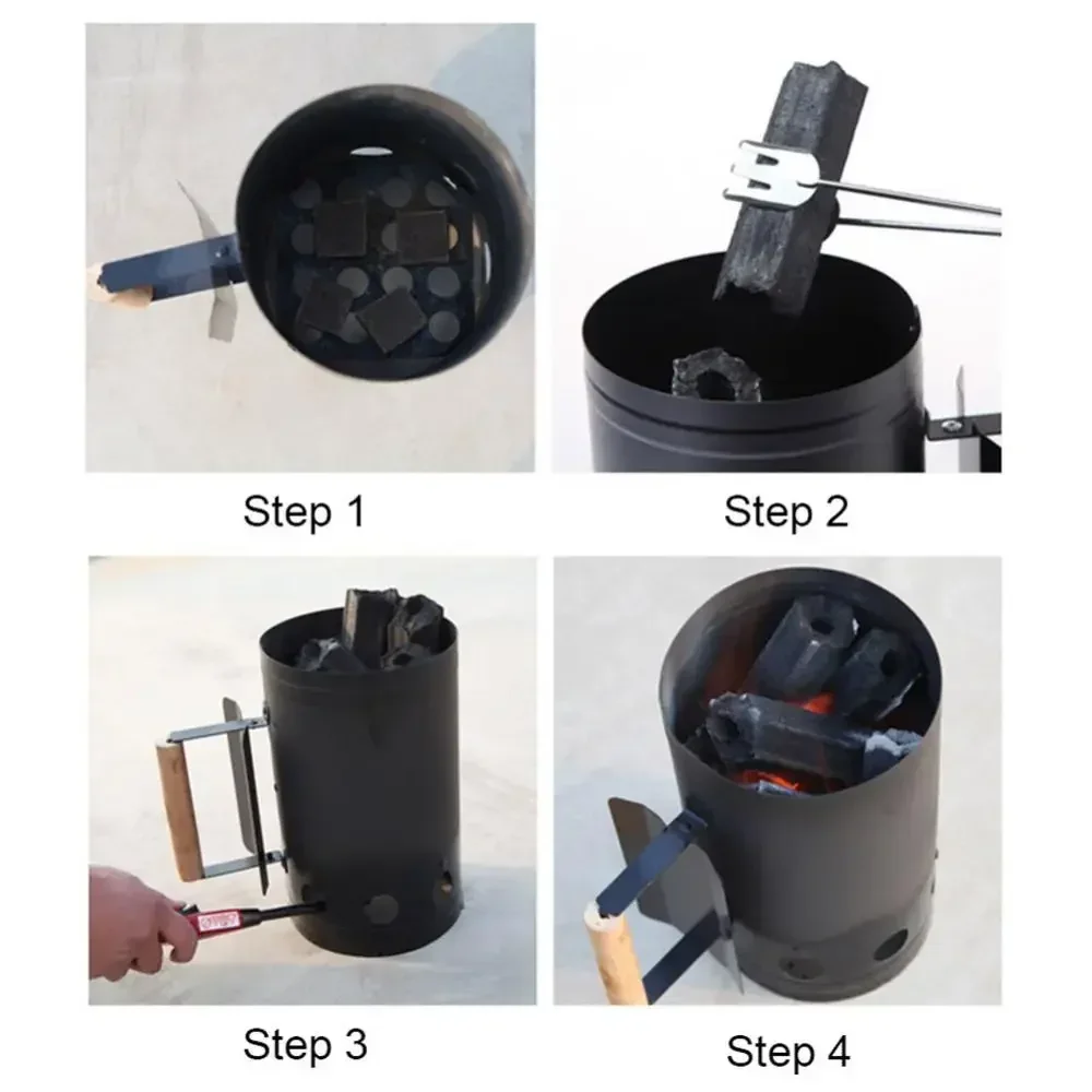 Outdoor Grill Camping Ignition Bucket Charcoal Bucket Charcoal Fire Ignition Bucket Charcoal Bucket Fire Pit Ignition Cylinder