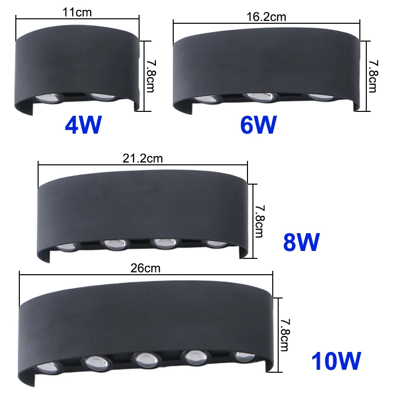 LED Outdoor Waterproof Wall Lamp IP65 Interior Wall Light 4W 6W 8W 10W Garden Lights Bedroom Living Room Stairs Lighting