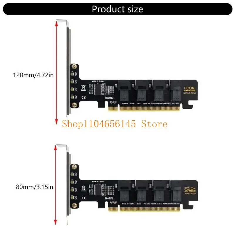 확장을 위한 652F PCIE4.0 쪼개지는 카드 안정 Sff-8643 Sff-8639 Pcie X16에 Sff-8643