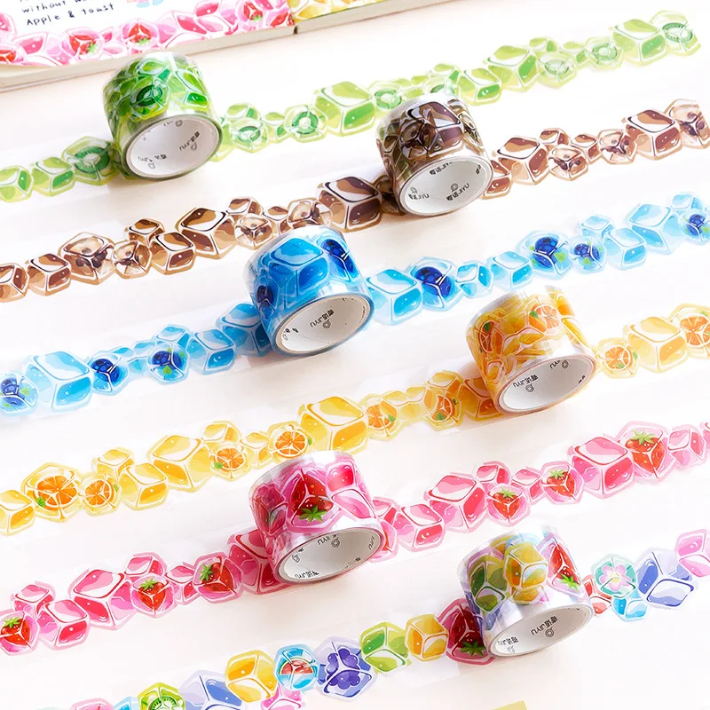 

30mm*3m Summer Iced Drink Decorative Adhesive PET Tape Fruit Strawberry Masking Washi Tape Scrapbooking Sticker Label Stationery