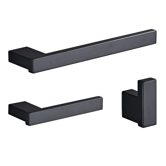 ชุดราวแขวนผ้าเช็ดตัวสแตนเลส 304 3 ชิ้น ชั้นวางของในห้องน้ำติดผนัง ชุดราวแขวนผ้าเช็ดตัวพร้อมที่ใส่กระดาษชำระในห้องน้ำ 1