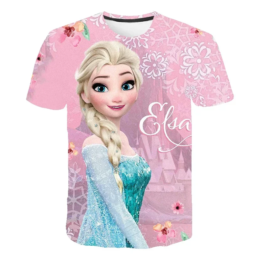Nuova Estate Frozen 2 T Shirt Anna Elsa Meisje 3D Stampa Digitale Kleding Top Frozen Snow Queen Anna Elsa Cartoon Print Shirts