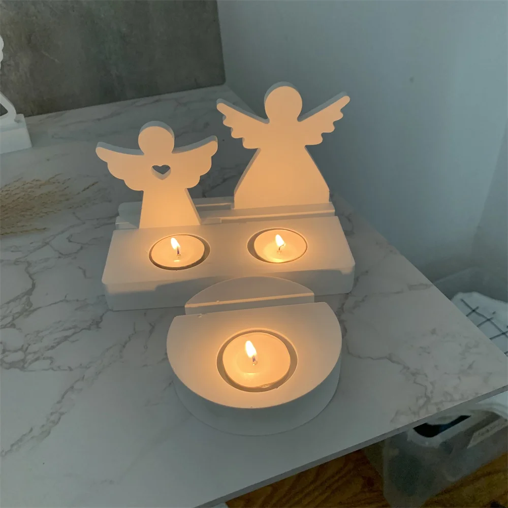 New Heart Angel Resin Glue Mold Silicone Mold DIY Crystal Glue Molds Easter Resin Ornament Mold Decoration Candle Holder Mould