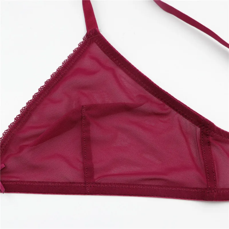 Women Top Sexy See Through Bra Lace Mesh Underwear Wire Free Sheer Bralette  Solid Soft Transparent Bra For Women