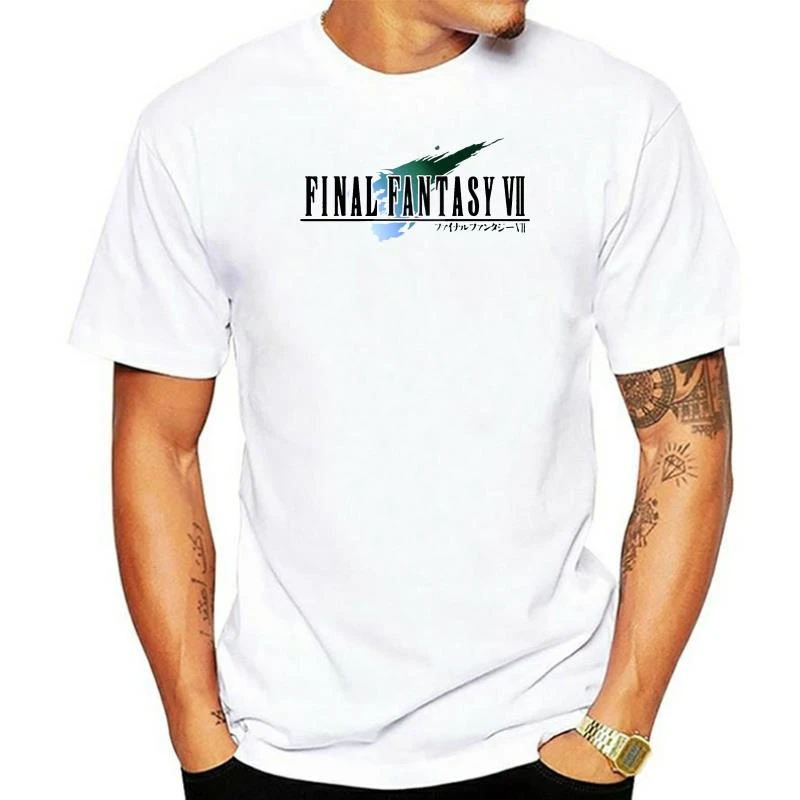 Mens Game Final Fantasy VII FF7 Tee White 100% Cotton Short Sleeve O-Neck Tops T shirt Shirts 3 Styles children's tees