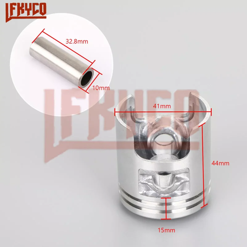 High-Performance 41mm 2-Stroke Piston Kit with 10mm Pin & Rings for Motorcycles and Scooters