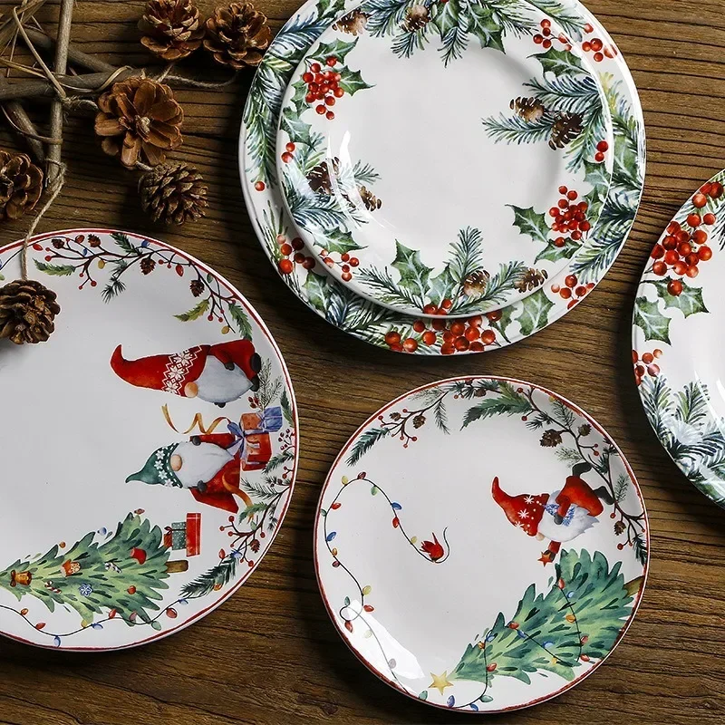 Home Festivals Exquisite Plate Dinner Plates New Style Christmas