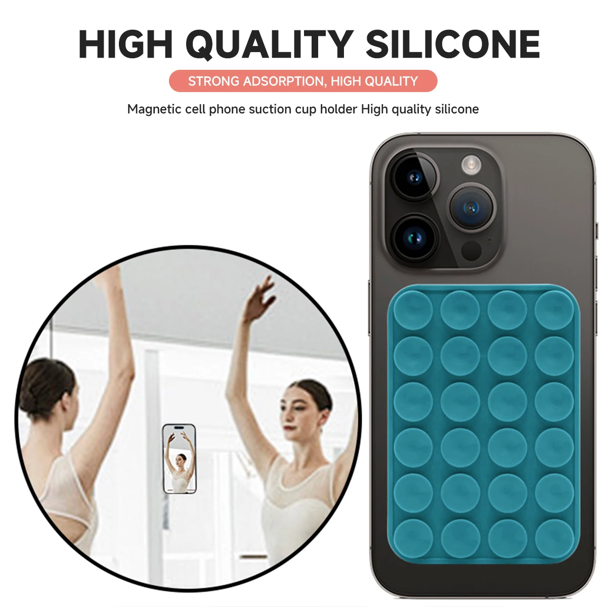 Silicone Suction Cup Mobile Phone Holder for Magsafe Magnetic Phone Holder Wall Mount Stand For iPhone 12/13/14/15/16/17 Bracket