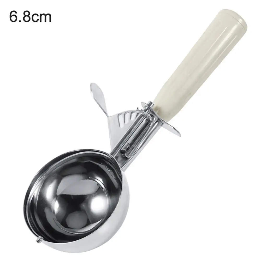 Ice Cream Scoop 4.2-8cm Stainless Steel Ice Cream Ball Scoop Fruit Mash Spoon Digger With Plastic Handle