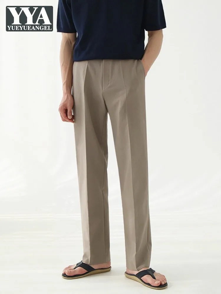 

Harajuku Solid Color Straight Smart Casual Trousers Loose Fit Mens Suit Pants Street Spring Summer Korean Style Fashion Pants