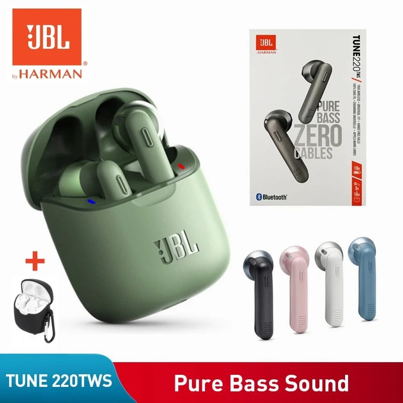 100% Originale Jbl Tune 220Tws Auricolari Bluetooth Auricolari Wireless Con Microfono Stereo Jbl T220 Tws Auricolare Sportivo Con Copertura Gratuita