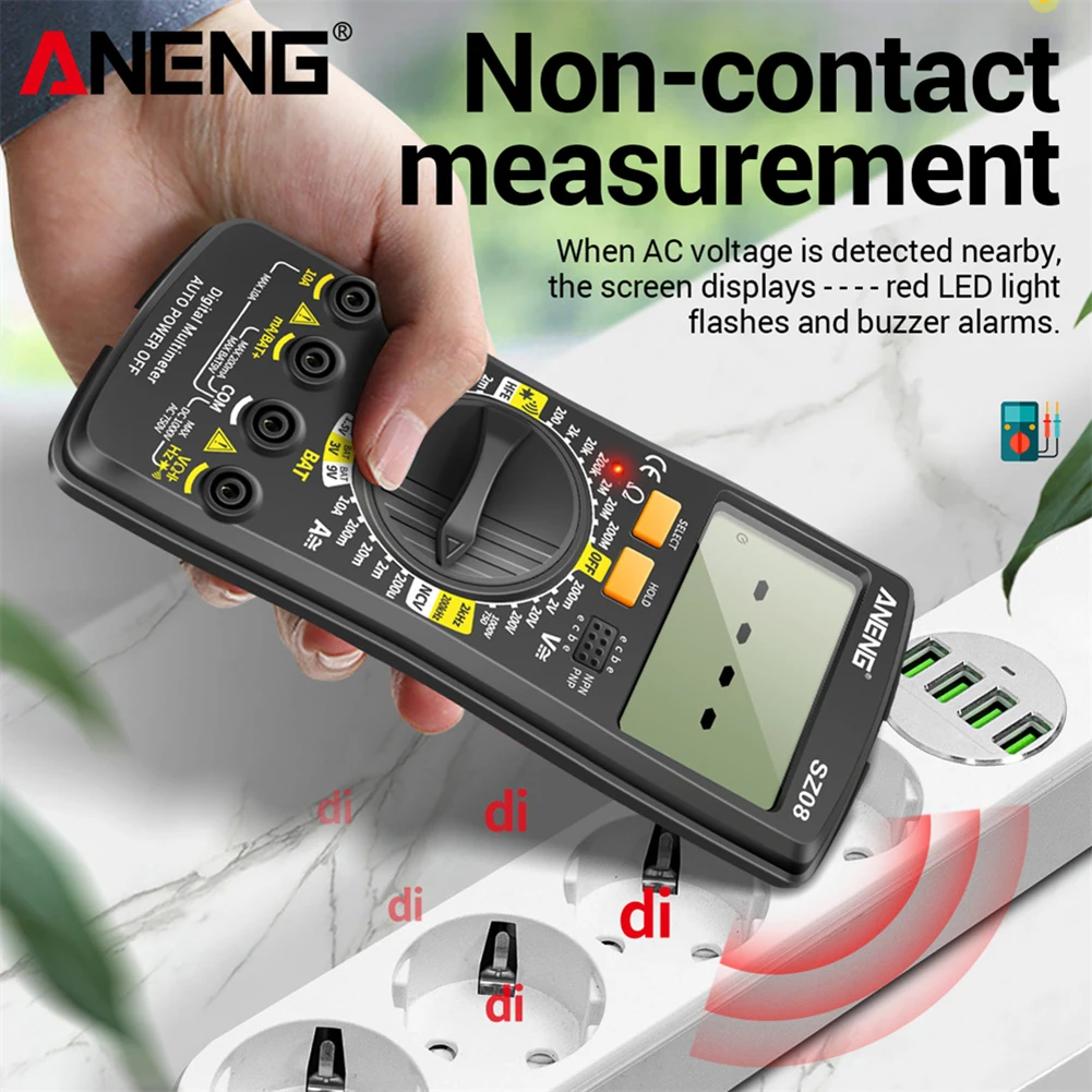 ANENG SZ08 DC AC Voltage Current Diode NCV Tester 2000 Counts Digital Multimeter