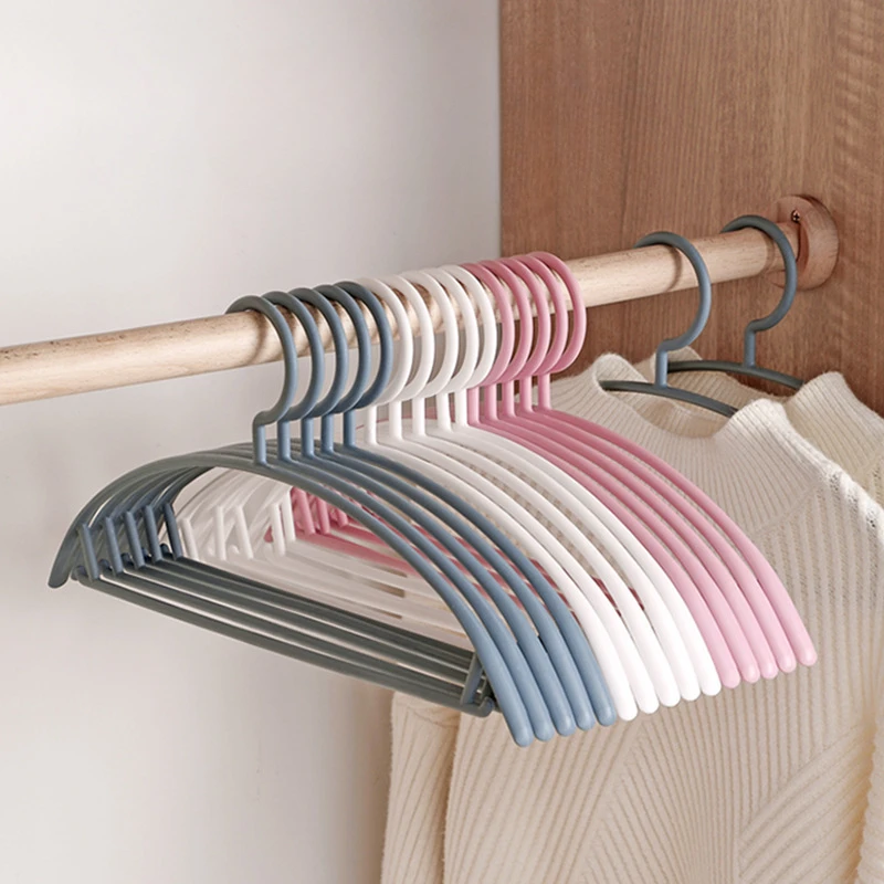 10PCS Color Trackless Hangers Non-slip Hangers For Household Hanging Clothes In Dormitory Students Drying Clothes Storage Device