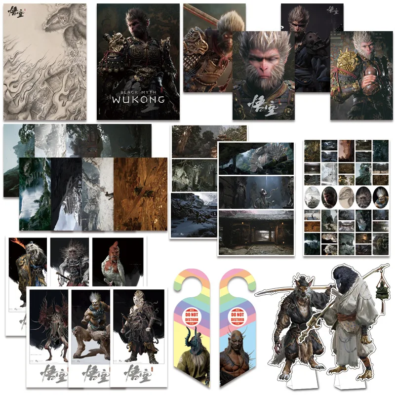 Black Myth: Wukong コンセプトアート集 Cartoon Game Black Myth: Wukong Art Book Gift Box Poster