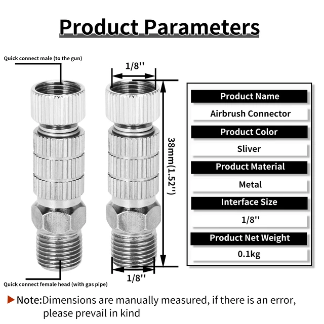 Airbrush Adapter Spray Painting Airbrush Adapter Coupling Connecter  Fittings Adjustable Quick Disconnect Release - AliExpress