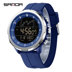 Luxury Men's Digital Sport Watch - Waterproof LED Military Style Stopwatch Gift (Blue Black)