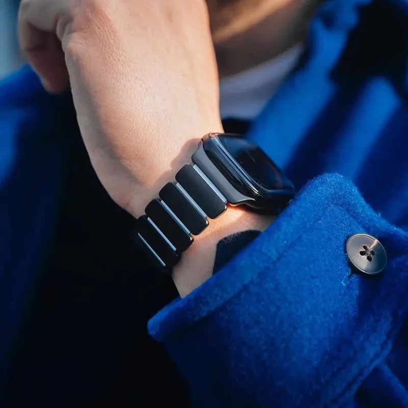 Luminous Titanium Metal Band with Silicone Magnetic Strap