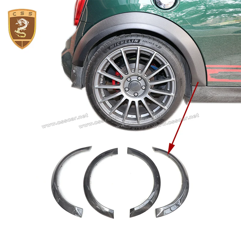 

4Pcs Car Fender Flares Trim Cover Sticker Wide Body Wheel Eyebrow For BMW Mini Cooper F56 Carbon Fiber Extension Protector Parts