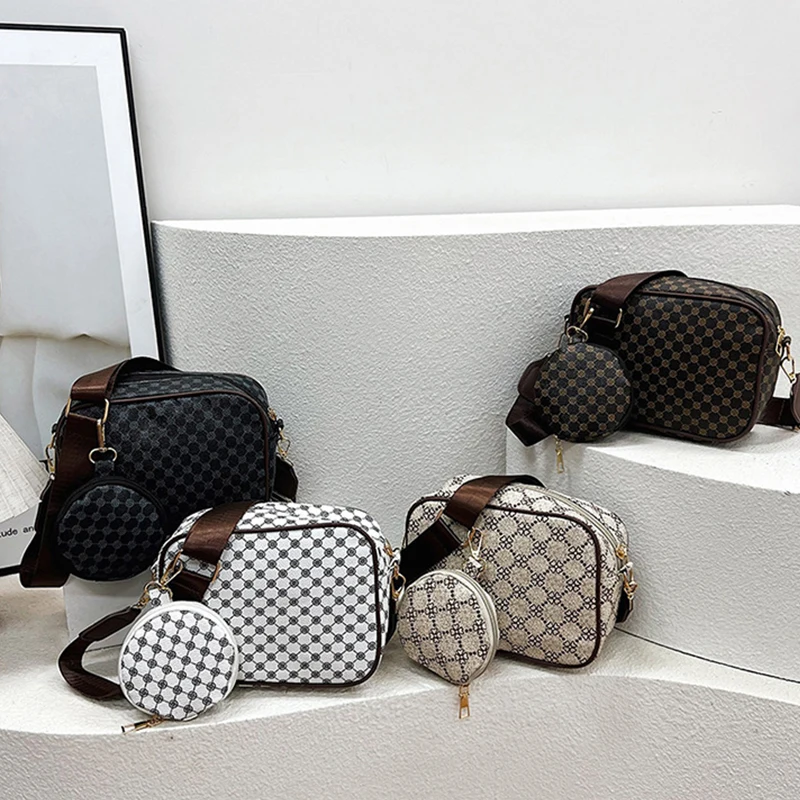 Women's Simple Casual Retro Shoulder Bag Fashionable Diagonal Cross Small Square Bag Large Capacity Mother and Child Bag