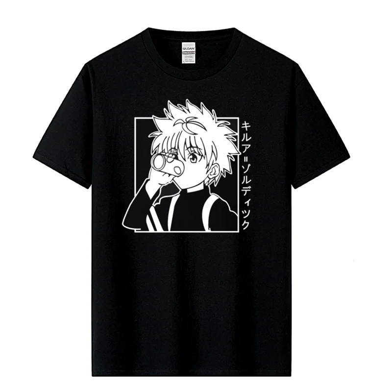 Männer Casual Hohe Qualität 100% Baumwolle T-shirt Tops Kawaii Hunter X Hunter T-shirt Killua Zoldyck T-shirt Anime T Hemd
