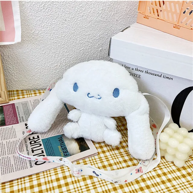 Plush Sanrio Backpack Cinnamoroll Plushie Bag Kawaii Stuffed Animals Bags Anime Stuffed Handbag Backpacks for Girls Soft Toy Kid 3